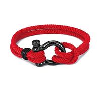 ZENSE - Rotes nautisches Schäkelarmband für Männer aus geflochtenem Seil ZB0371