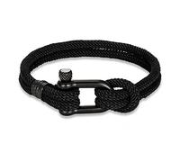ZENSE - Schwarzes nautisches Schäkelarmband für Männer geflochtenem Seil ZB0370