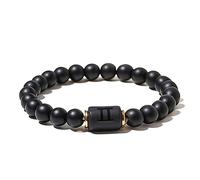ZENSE - Schwarzes Zodiac Stretch-Armband für Männer mit Onyx-Perlen
