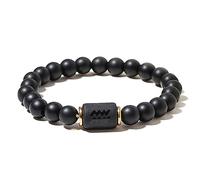 ZENSE - Schwarzes Zodiac Stretch-Armband für Männer mit Onyx-Perlen