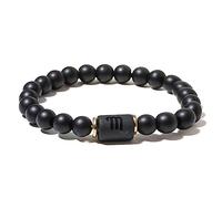 ZENSE - Schwarzes Zodiac Stretch-Armband für Männer mit Onyx-Perlen