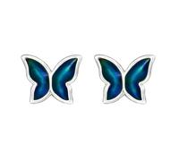 Zenvie Stimmungsschwankende Schmetterlings-Ohrstecker aus Sterlingsilber, 8 x 7 mm, Emotions-Schmuck, Sterling Silber