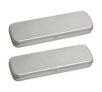 ZEPFJHE 2 PCs Bleistiftkoffer Mit Deckel Einfacher Stiftkasten Metall Speicher Schulversorgung Zum Organisieren Von Markern Und Zubehör Metal Storage Einfache Schulmaterial