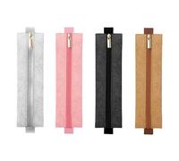 ZEPFJHE 4 PCs Elastische Bleistiftkoffer PU Leather Box Journal Pen Bag School Office Supplies Für Schüler Geräumige Aufbewahrung Elastischer Bag Box Einfache Stiftschule Bürovorräte