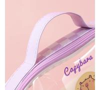ZEPFJHE Cartoon Capibala Bleistiftbeutel Große Kapazität Bleistift Gehäuse Ästhetischer Stiftkoffer Make Up Tasche Clear Pen Bag Bleistift Organisatoren