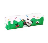 ZEPFJHE Cartoon-Panda-Federmäppchen, große Kapazität, PU-Federmäppchen, tragbarer Stift-Organizer für Studenten, Frauen, Reise-Make-up-Tasche, Panda, Dessert-Panda, Mass Beauty
