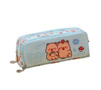 ZEPFJHE Cartoon Pencil Case Multi Kompartimente Leinwand Bleistift Organizer Beutel Kosmetische Aufbewahrungstasche Für Studentische Frauen Erwachsene Capybara School Supplies Schreibtisch Organizer