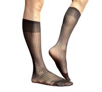 ZEPFJHE Dünne, formelle Anzugssocken aus Seide, transparent, transparent über der, Business Kleid für Herren, breiter Streifen, durchsichtige Seide über der