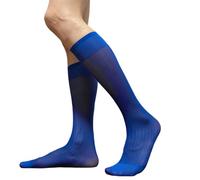 ZEPFJHE Dünne, formelle Anzugssocken aus Seide, transparent, transparent über der, Business Kleid für Herren, breiter Streifen, durchsichtige Seide über der