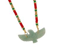 ZEPFJHE Elegante Naturstein-Halskette mit Perlen, stilvoller Vogel-Halsschmuck für modische Outfits und Outfit, trendige Statement-Halskette