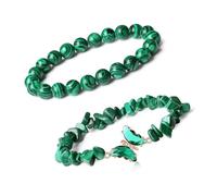 ZEPFJHE Eleganter Damen-Kristall mit Naturstein und Schmetterlings-Charm, einzigartiges Handgelenkketten-Accessoire für Frauen, stabile Perlen, Einheitsgröße, Wie beschrieben