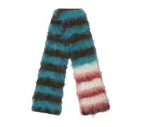 ZEPFJHE Farbblockierender gestreifter Strickschal, weicher Strickstoff, Halstuch, leicht, Unisex, Winter-Accessoire für Familienreisen, Dark ArmyGreen 1, M