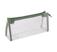 ZEPFJHE Federmäppchen, ästhetisches Federmäppchen, großes Fassungsvermögen, transparente Organizer, Kosmetikhalter, praktisch, großes Fassungsvermögen, transparent, ästhetisch, grün