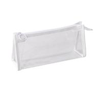 ZEPFJHE Federmäppchen, ästhetisches Federmäppchen, großes Fassungsvermögen, transparente Organizer, Kosmetikhalter, praktisch, großes Fassungsvermögen, transparent, ästhetisch, weiß