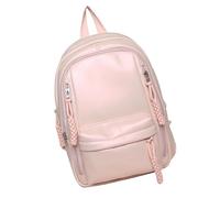 ZEPFJHE Geräumiger Rucksack aus PU Leder für College, unverzichtbarer, modischer, einfarbiger Laptop Tagesrucksack für Studenten und Pendler, Rucksack mit großer Kapazität