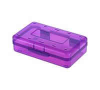 ZEPFJHE Hartschalen-Federmäppchen mit hoher Kapazität, wasserabweisend, transparentes Stifteetui für farbige Marker, Pinsel, Aufbewahrungsbox mit Deckel, transparent lila