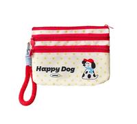 ZEPFJHE Kartenetui aus Stoff mit Cartoon-Motiv, mit mehrlagigem Aufbewahrungsfach, Aufbewahrungstasche für Kreditkarten, tägliches Zubehör, tragbare Reisedokumententasche, Little Dog, Mass Beauty