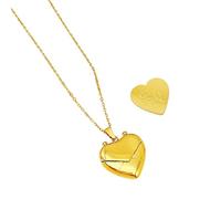 ZEPFJHE Modische Gravurable Herz Umschlag Medaillon Halskette Einstellbare Länge Choker Handgemachte Schlüsselbeinkette Zubehör Unisex Halskette, Einheitsgröße, Wie beschrieben, Wie beschrieben