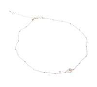 ZEPFJHE Natürliche Süßwasserperlen-Halskette, verstellbare Halskette. Schmuckmerkmale: Mond-Stern-Anhänger und Perlen, Mond-Stern, violette Perlen-Halskette