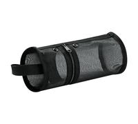 ZEPFJHE Schlichtes Federmäppchen, transparente Tasche, große Kapazität, Stiftetui, zylindrische Tasche, Organizer für die Schule, einfache zylindrische große Kapazität, Schwarz