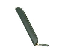 ZEPFJHE Stifteetui, PU-Leder, Stifteetui, Schutzhülle, Stiftehalter, Schreibtischzubehör für Büro, Schule, Leder, Bleistifte, Schreibwaren, Tasche, dunkelgrün