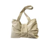 ZEPFJHE Stilvolle Unterarmtasche mit Schleifen, verziert, geräumig, großes Fassungsvermögen, verschleißfeste Nylon-Schultertasche für den täglichen Gebrauch, Damen-Handtasche mit Schleife, Nylon, weiß