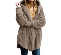 ZEPFJHE Strickjacke mit Kapuze, flauschige Jacken, Winter, warm, vorne offen, Fleece Mantel, Oberbekleidung mit Taschen, Herbstkleidung, Geschenk, Herbstkleidung