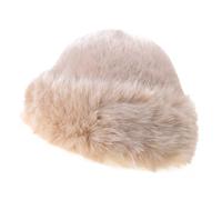 ZEPFJHE Süße Mädchen Plüsch Eimer Mütze, niedliche Damen Mütze, russischer Stil, Frau, Teenager, lässig, Winter Shopping, warm halten für Frauen, Frau, Plüsch Eimer, warm, einfarbige Kappe