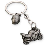 ZEPIQOR 2Stk. Schlüsselanhänger Motorrad & MotorradhelmKolben Auto Keychain Anhänger Deko Stoßdämpfer Schlüsselbund mit O-Ring Motorradfahrer Geschenkidee DIY Autodeko Zubehör