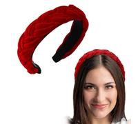 ZEPIQOR Trachten-Haarreif Samt Flechtoptik, Damen Haarschmuck rutschfest, Haarreif, Haarband geflochten, Dunkelrot-bordeaux