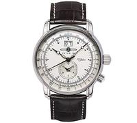 Zeppelin Herren-Armbanduhr Analog Quarz Edelstahl Leder Braun 7640-1