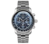 POINT tec Zeppelin Herrenuhr 100 Jahre 7680MB-3 Chronograph Edelstahl silberfarben blau
