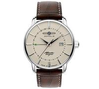 Zeppelin 8442 Herrenuhr mit Lederband Serie Atlantic Quarz GMT Datum