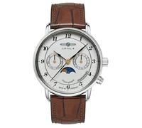 Zeppelin Herrenuhr Modell: 8537-1 mit weißem Zifferblatt und Lederarmband
