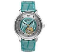 Zeppelin 8569-4 Damenuhr Automatik Edelstahl Silberfarben Türkis Leder Made in Germany