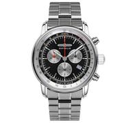 Zeppelin 8888MB-2 Herren Chronograph - Edelstahlgehäuse Silberfarben, Schwarzes Zifferblatt