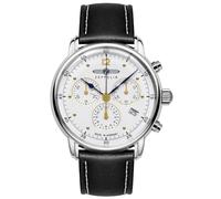 Chronograph ZEPPELIN "Barcelona", schwarz (schwarz, weiß), Armbanduhren, Herren, silberfarben, Chronograph, Quarzuhr, Armbanduhr, Damenuhr, Herrenuhr, Made in Germany (74920964-0) schwarz, weiß