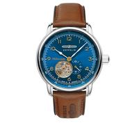 Zeppelin 9666-3 Mediterranée Herrenuhr Automatik Open Heart mit braunem Lederband