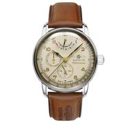 Zeppelin 9690-5 Méditerranée Automatik Herrenuhr silberfarben mit Multifunktion & Sichtboden 42 mm