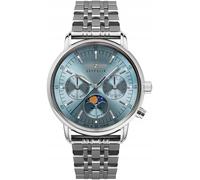 Zeppelin Uhren 8637M-3 Damenuhr LZ 14 Marine Mondphase Stahl/Eisblau