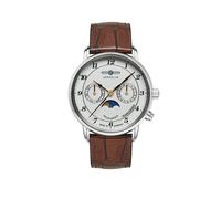 Zeppelin Herrenuhr Modell: 8537-1 mit weißem Zifferblatt und Lederarmband