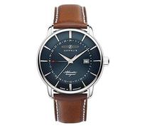 Zeppelin Herrenuhr mit Lederband Serie Atlantic Quarz GMT Datum 8442-3