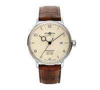 Zeppelin Herren Uhr beige / braun / silber, Größe One Size, 4530374 Beige / Braun / Silber One Size