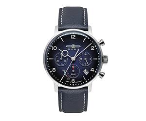 Zeppelin Herrenuhr mit veganem Lederband Serie LZ 129 Hindenburg Solar Chronograph Datum 8086-3_n
