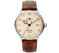 Zeppelin Herren Uhr beige / braun / silber, Größe One Size, 4530374 Beige / Braun / Silber One Size