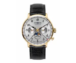 Zeppelin Hindenburg Mondphase Herrenuhr Gold (7038-1)