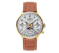 Zeppelin lz129 Hindenburg moonphase Herren Uhr analog Quarzwerk mit Leder Armband 7039-1