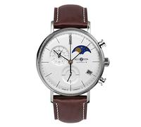 Zeppelin Reloj 7198-4 cronógrafo de cuarzo Herren Uhr analog Quarzwerk mit Leder Armband 7198-4