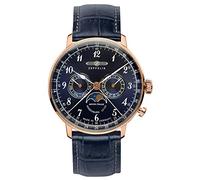 Zeppelin Unisex Chronograph Quarz Uhr mit Leder Armband 7038-3
