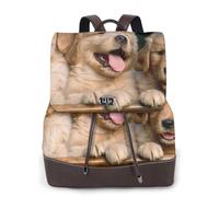 ZERAOKE Damen-Leder-Rucksack, Geldbörse, Hunde, Welpen, Haustiere, luxuriöser Laptop-Rucksack für Arbeit/Reisen, Diebstahlschutz, 39,6 cm (15,6 Zoll), stilvolle strapazierfähige Schultasche für